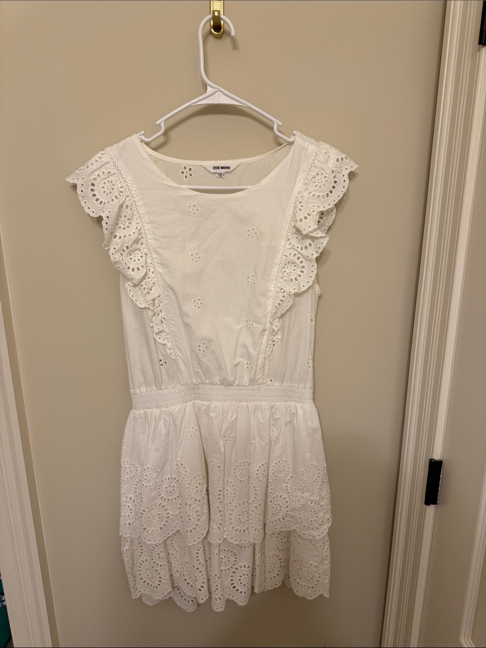 Steve Madden White Eyelet Ruffle Sundress